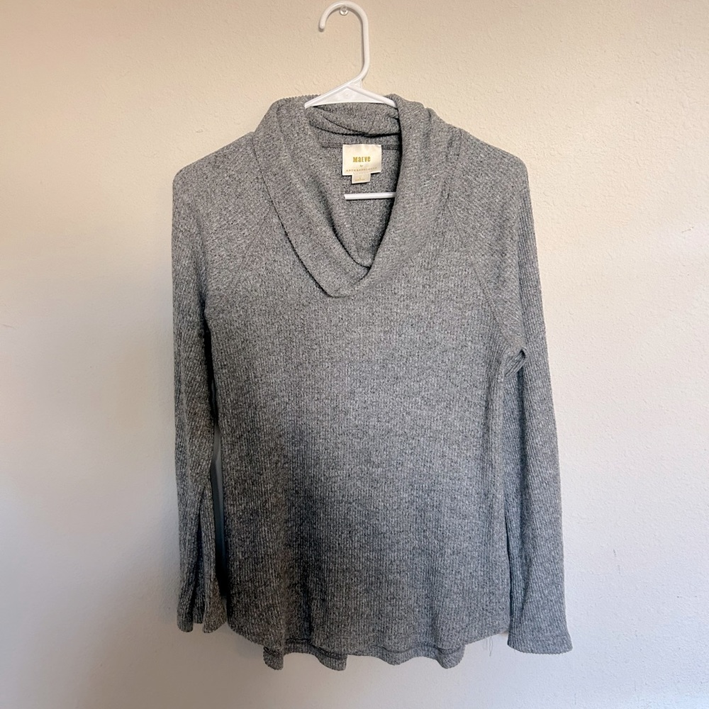 Maeve by Anthropologie Cowlneck Longsleeve Sweater in Gray - Size Small